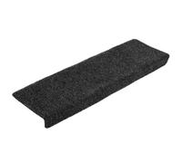 vidaXL Tappetini per Scale Tessuto Agugliato 10 pz 65x21x4 cm Neri