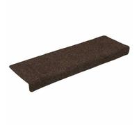 vidaXL Tappetini per Scale Tessuto Agugliato 15 pz 65x21 cm Marrone