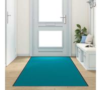 vidaXL Tappetino Altro Ciano e Nero 120 x 400 cm Poliammide e PVC