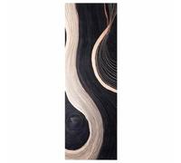 vidaXL Tappetino da cucina in velluto Wave 60 x 180 cm - Nero e Marrone, Antiscivolo, Lavabile in lavatrice, Tessuto morbido e vellutato. Design moderno, rettangolare, senza bisogno di assemblaggio.
