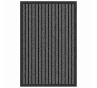vidaXL Tappetino d'ingresso a righe Nero e Grigio 40 x 60cm Antiscivolo Assorbente in acqua Geometrico Sintetico per Interni ed Esterni - Tappeto d'ingresso Benvenuto per Casa, Ingresso, Mudroom, Pat