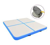 VIDAXL - Tappetino Ginnastica Gonfiabile con Pompa 200x200x10 cm PVC Blu