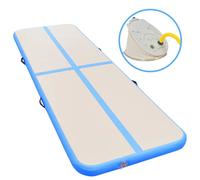 vidaXL Tappetino Ginnastica Gonfiabile con Pompa 600x100x10 cm PVC Blu
