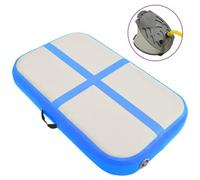 Aufblasbare Gymnastikmatte mit Pumpe 60x100x10 cm PVC Blau