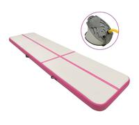 VidaXL Tappetino Ginnastica Gonfiabile con Pompa 800x100x20cm PVC Rosa