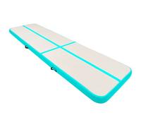 vidaXL Tappetino Ginnastica Gonfiabile con Pompa Stuoia Tappeto Materasso Materassino per Palestra Fitness Pilates 800x100x20cm PVC Verde