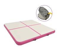 vidaXL Tappetino Ginnastica Gonfiabile e Pompa 200x200x10 cm PVC Rosa