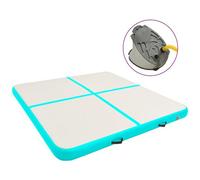 VIDAXL - Tappetino Ginnastica Gonfiabile e Pompa 200x200x10 cm PVC Verde