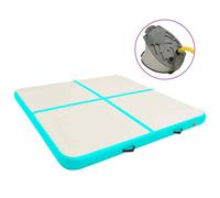 vidaXL Tappetino Ginnastica Gonfiabile e Pompa 200x200x15cm PVC Verde