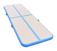 vidaXL Tappetino Ginnastica Gonfiabile e Pompa Antiscivolo Impermeabile con Ammortizzatori Versatile Resistente Solido Materasso 800x100x10cm PVC Blu