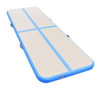 vidaXL Tappetino Ginnastica Gonfiabile e Pompa Antiscivolo Impermeabile con Ammortizzatori Versatile Resistente Solido Materasso 800x100x10cm PVC Blu