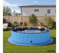 vidaXL Tappetino per piscina 16 pz Ø 235 cm Rotondo Schiuma EVA Blu
