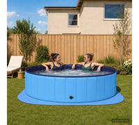 vidaXL Tappetino per piscina, 25 pezzi, Ø 292 cm, rotondo, schiuma EVA, blu