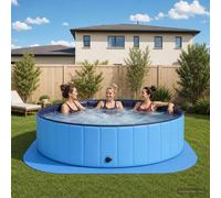 vidaXL Tappetino per piscina 36 pz Ø 350 cm Rotondo Schiuma EVA Blu