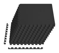 vidaXL Tappetino per piscina 40 pcs Nero 14,4 m² Schiuma EVA, Tappeto da esterno, rettangolare, moderno, resistente, anti-scivolo, per spa, impermeabile