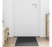 vidaXL Tappetino Striped Nero e Grigio 60 x 150 cm Polipropilene, PVC