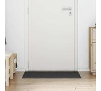 vidaXL Tappetino Striped Nero e Grigio 60 x 90 cm Polipropilene, PVC