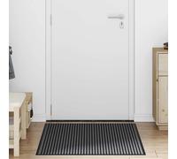 vidaXL Tappetino Striped Nero e Grigio 80 x 120 cm Polipropilene, PVC