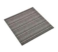 vidaXL Tappeto 20 pezzi antracite a righe 50 x 50 cm 100% Polipropilene, Piastrelle in moquette moderne, Pavimento interno durevole, modulare antiscivolo, decorazione di camere con motivi