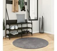 vidaXL Tappeto a Pelo Corto HUARTE Morbido e Lavabile Antracite Ø100cm