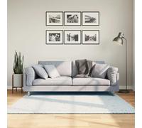 vidaXL Tappeto a Pelo Corto HUARTE Morbido e Lavabile Blu 160x160 cm