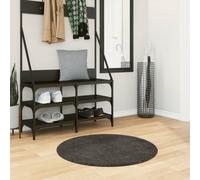 vidaXL Tappeto a Pelo Lucido Lungo ISTAN Effetto Antracite Ø 80 cm