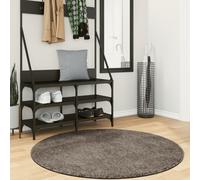 vidaXL Tappeto a Pelo Lucido Lungo ISTAN Effetto Grigio Ø 120 cm