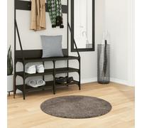 vidaXL Tappeto a Pelo Lucido Lungo ISTAN Effetto Grigio Ø 80 cm