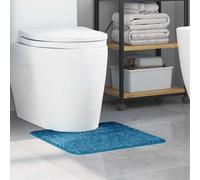 vidaXL Tappeto Antiscivolo per Bagno con Taglio per Toilette Blu PP