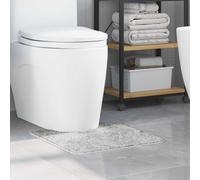 vidaXL Tappeto Antiscivolo per Bagno con Taglio per Toilette Grigio PP
