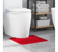 vidaXL Tappeto Antiscivolo per Bagno con Taglio per Toilette Rosso PP