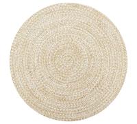 vidaXL Tappeto Artigianale in Juta Bianco e Naturale 120 cm