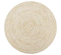 vidaXL Tappeto Artigianale in Juta Bianco e Naturale 90 cm
