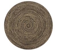 vidaXL Tappeto Artigianale in Juta Nero e Naturale 120 cm