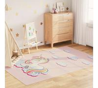 vidaXL Tappeto Bambini Rosa 160x230 cm Unicorno Lavabile Antiscivolo, tappeto, tappeto per cameretta bambini, tappeto lavabile
