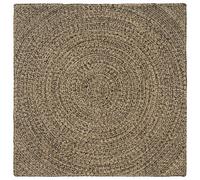 vidaXL Tappeto naturale e nero, 120 x 120 cm, iuta, tappeti moderni, grande tenda per soggiorno, decorazione testurizzata, ecologico, design minimalista