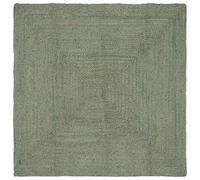vidaXL Tappeto rettangolare verde oliva 160 x 160 cm, in iuta, fatto a mano, moderno, morbido, per soggiorno, decorazione durevole per la casa