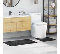 vidaXL Tappeto da bagno 2 pcs Grigio scuro 50 x 50 cm Polipropilene