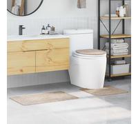 vidaXL Tappeto da bagno 3 pcs Crema 50 x 50 cm Polipropilene