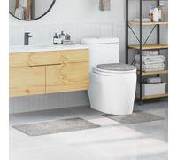 vidaXL Tappeto da bagno 3 pcs Grigio 50 x 50 cm Polipropilene