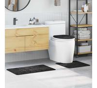 vidaXL Tappeto da bagno 3 pcs Grigio scuro 50 x 50 cm Polipropilene