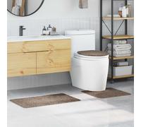 vidaXL Tappeto da bagno 3 pcs Marrone 50 x 50 cm Polipropilene