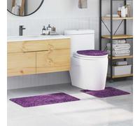 vidaXL Tappeto da bagno 3 pcs Viola 50 x 50 cm Polipropilene