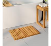 vidaXL Tappeto da bagno Tinta unita Marrone 60 x 40 cm legno