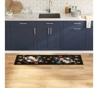 vidaXL Tappeto da Cucina Nero 150 x 45 cm Velluto