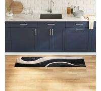 vidaXL Tappeto da Cucina Nero 150 x 45 cm Velluto