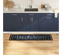 vidaXL Tappeto da Cucina Nero 150 x 45 cm Velluto