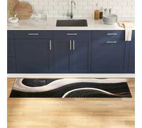 vidaXL Tappeto da Cucina Nero 180 x 60 cm Velluto