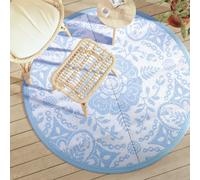 vidaXL Tappeto da Esterni ARAKIL Blu Baby Ø160 cm in PP