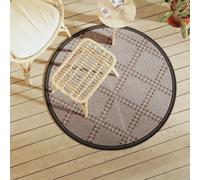 vidaXL Tappeto da Esterni ARAKIL Marrone Ø120 cm in PP